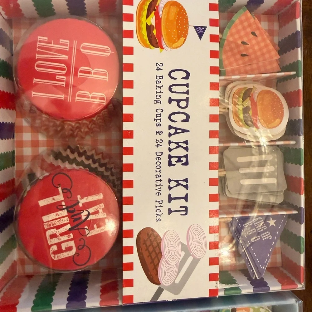 Set of two Festive Cupcake Kit with Baking Cups and Toppers